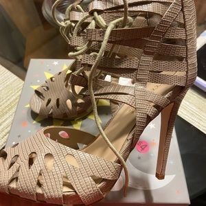 Shoedazzle tie up heels, used them one time